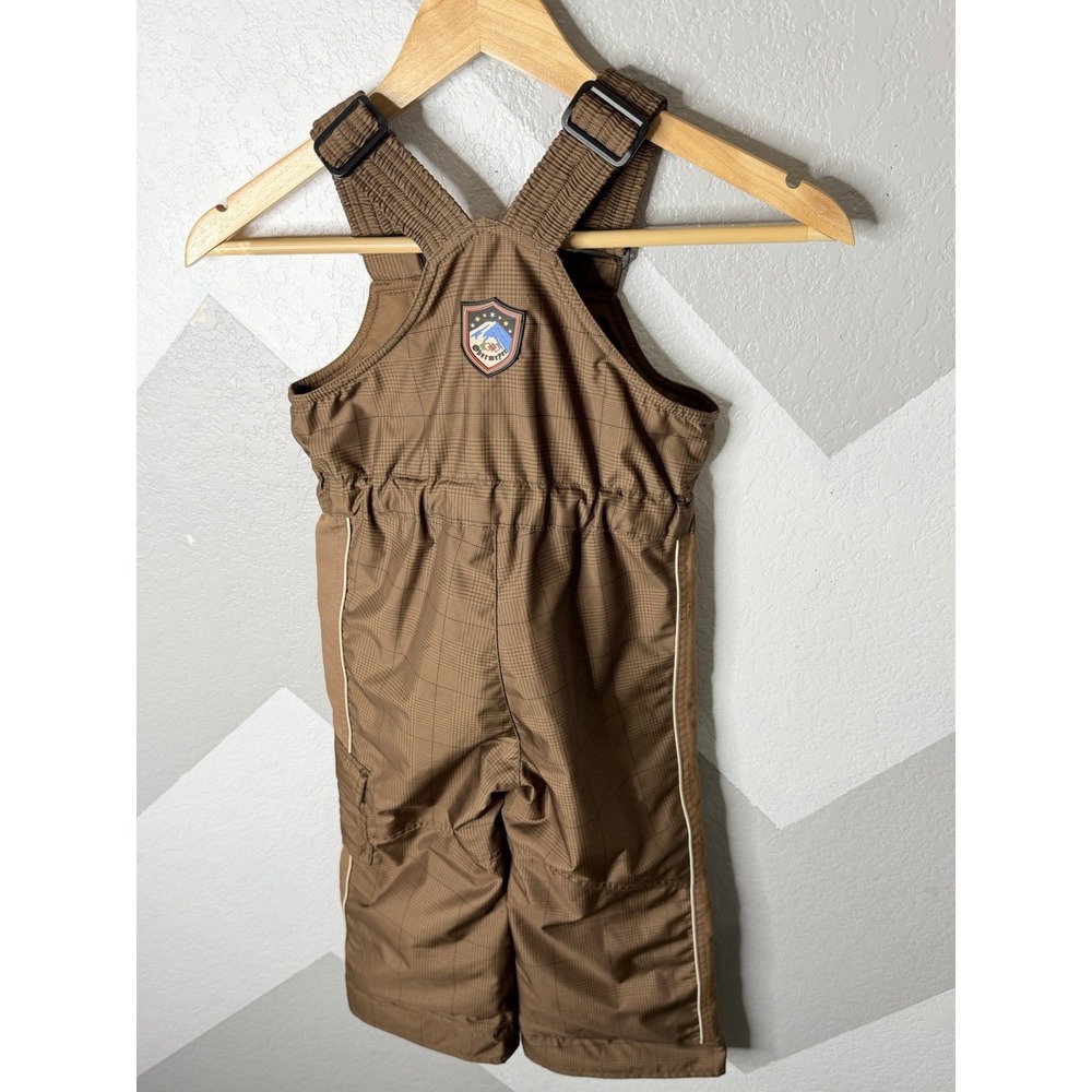 Obermeyer Worker Bib Pant Boys 4 Brown Plaid Insulated Snow Ski Bib I-Grow - Picture 4 of 15